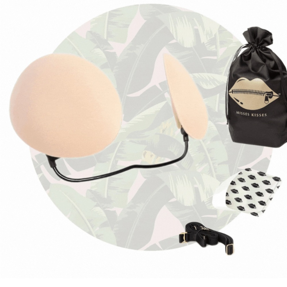 Brand New Misses Kisses shallow plunge/backless bra kit w/ biogel water res pads